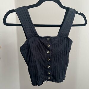 billabong black scalloped hem tank